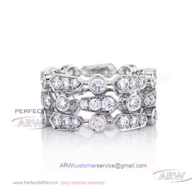 AAA Fake Chaumet Skeleton Diamond Ring - 925 Silver